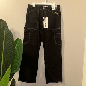 S.O.N.G Black w/ White Stitch Low Rise Slouchy Baggy Jean